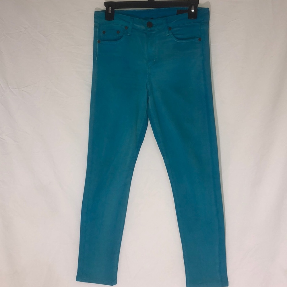 Aqua blue skinny jeans